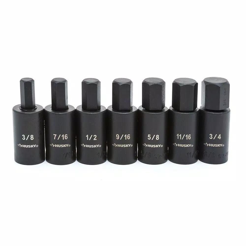 Husky 1/2 in. Drive Impact Bit Socket Set, Torx and SAE/Metric Hex, 21-Piece