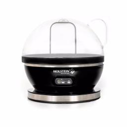 HOLSTEIN HOUSEWARES Holstein 7-Egg Stainless Steel and Black Egg Cooker with Automatic Shut-Off thumbnail 1