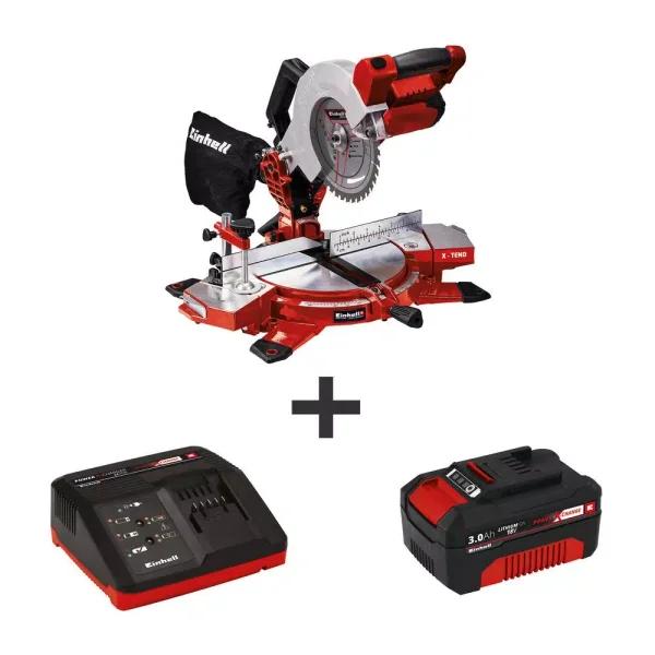 Einhell PXC 18V Cordless 8.5 in. Compound Single-Bevel Miter Saw Kit with 3.0 Ah Battery and Fast Charger