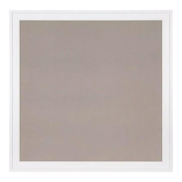 DesignOvation Bosc White Fabric Pinboard Framed Linen Memo Board, 31.5 x 31.5 in