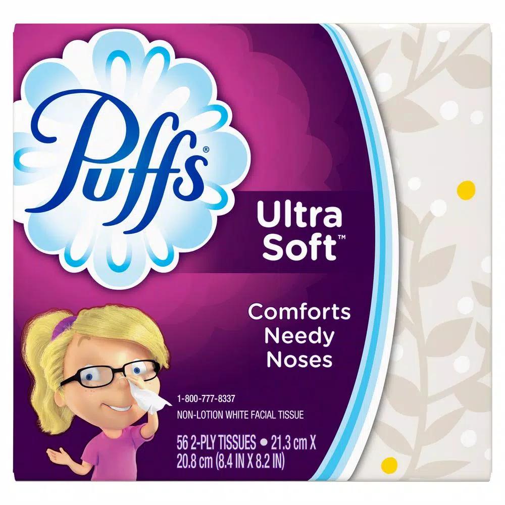 Puffs Ultra Soft Facial Tissues, Non-Lotion, 24 Case (56 Count per Box)