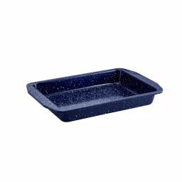 Paula Deen 9 x 13 in. Deep Sea Blue Speckle Nonstick Steel Rectangular Cake Pan thumbnail 4