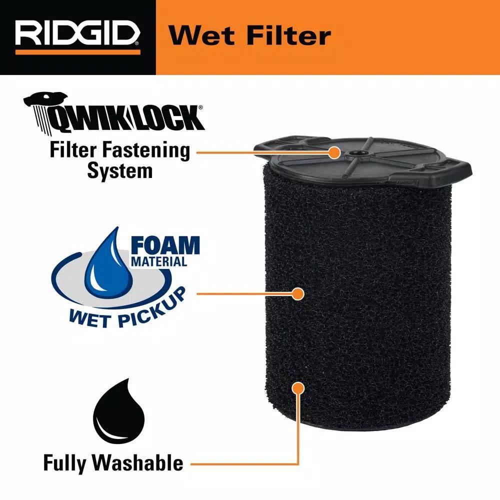 RIDGID Replacement Filter Set: VF4000 Pleated Paper & VF7000 Foam Filter for 5 Gal. or Larger Wet/Dry Vacuums