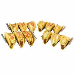 TACO TUESDAY Stainless Steel Rectangular Taco Holder Trays, 8.25 in. (Set of 4) thumbnail 1