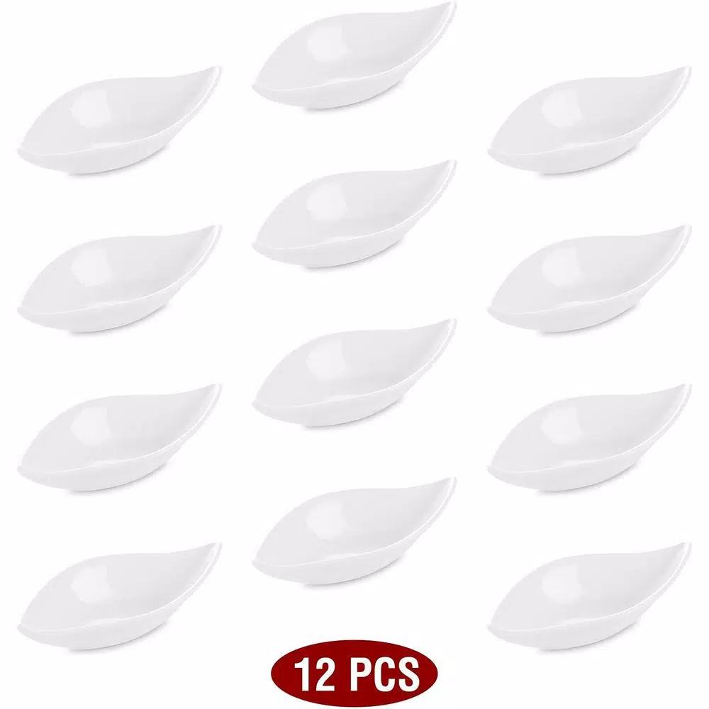MALACASA 4.75-Inch White Porcelain Ramekins Set of 12 - Versatile Ceramic Souffle and Dipping Dishes