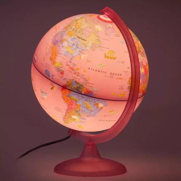 Waypoint Geographic Safari Explorer Pink Ocean Animals 10 in. Illuminated Desktop Kids Globe