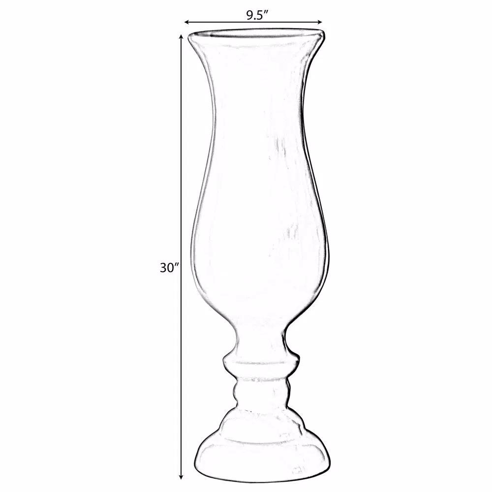 Uniquewise 30 in. White Modern Fiberglass Goblet Shape Floor Vase