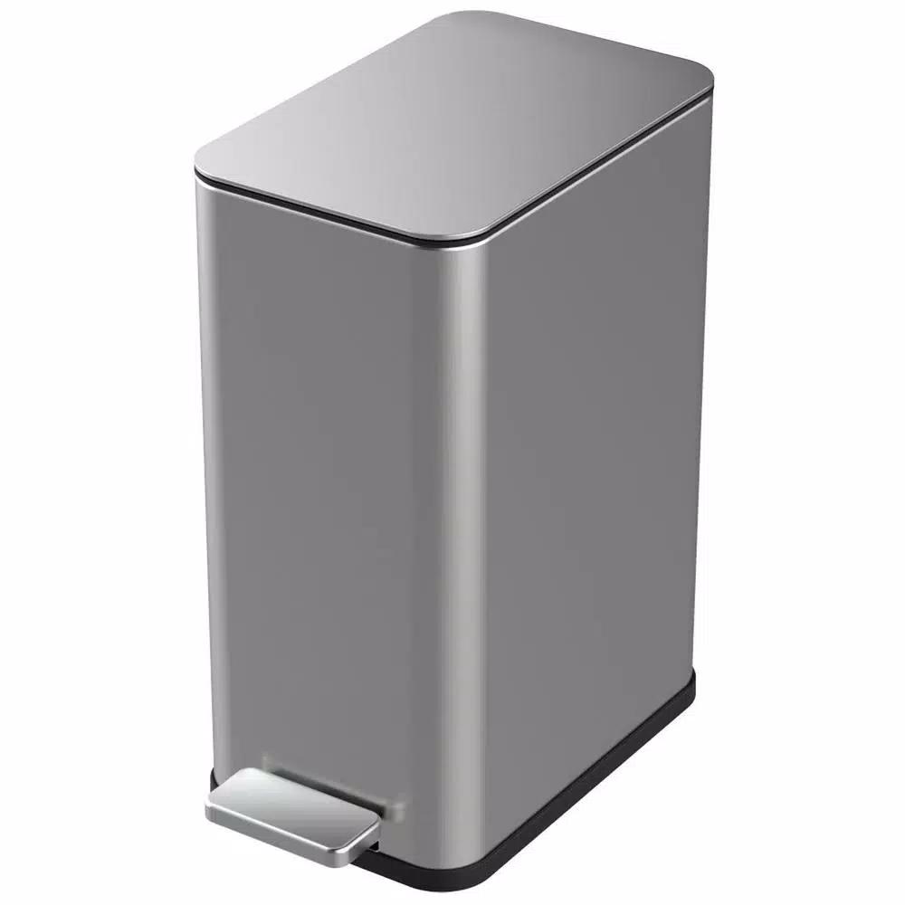 StyleWell 2.6 Gal. Stainless Steel Slim Step On Trash Can with Removable Liner