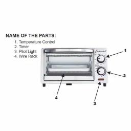 Continental Electric 1000W 4-Slice White Toaster Oven with 60-Minute Timer, Bake & Broil thumbnail 5