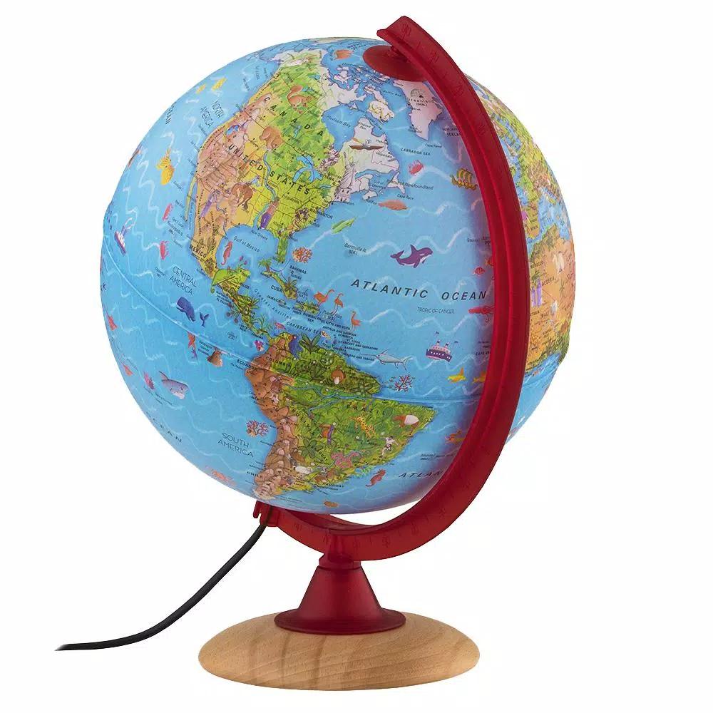 Waypoint Geographic Circus Explorer 10 in. Illuminated Desktop Globe for Kids with Beech Wood Base