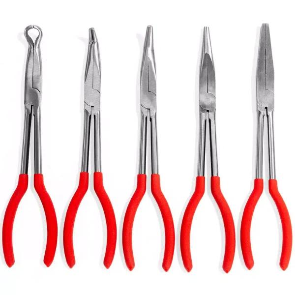 Stark 11 in. Long Reach Needle Nose Pliers Set, 5-Piece Professional Tool Kit