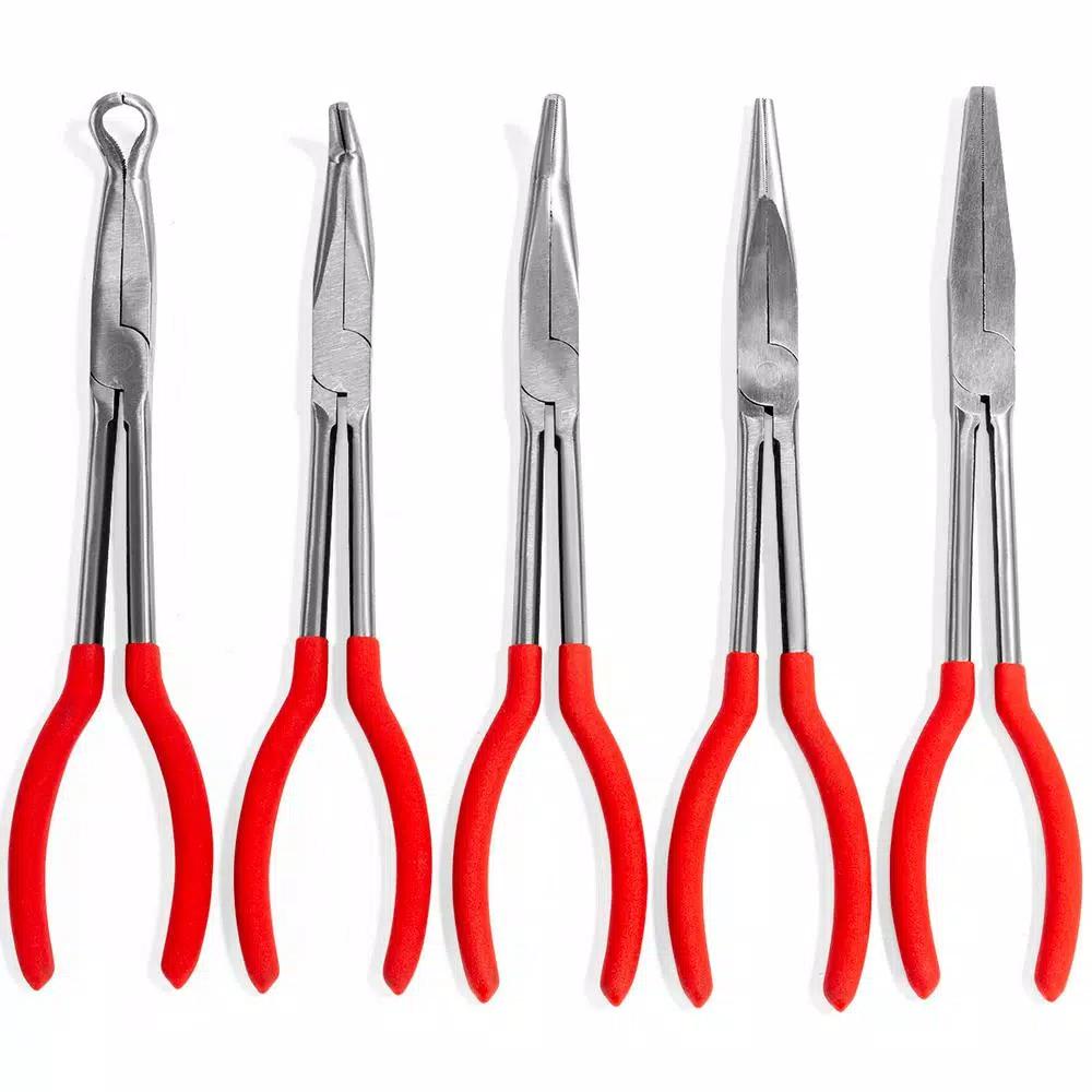 Stark 11 in. Long Reach Needle Nose Pliers Set, 5-Piece Professional Tool Kit