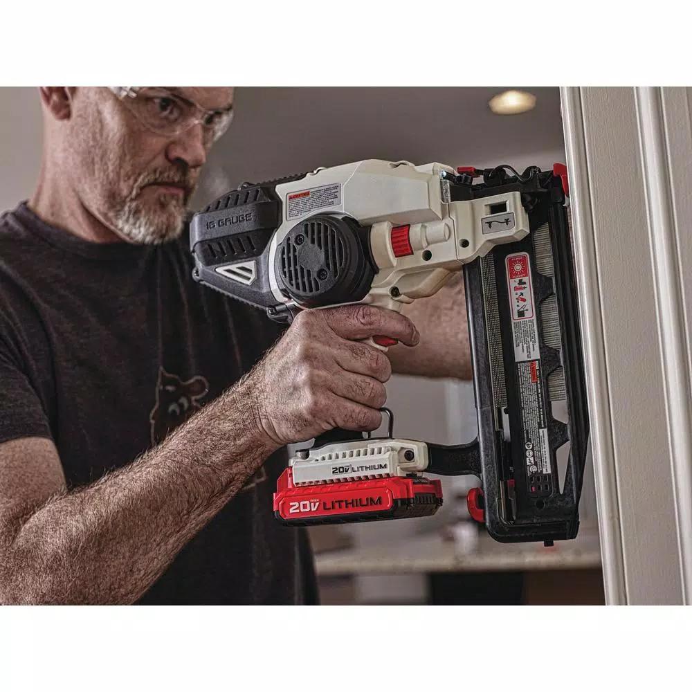 Porter-Cable 20V MAX 16-Gauge Cordless Straight Finish Nailer Kit with 1.5 Ah Battery and Charger