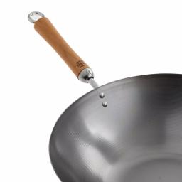 Honey-Can-Do Joyce Chen 14 in. Carbon Steel Wok with Removable Birchwood Handle thumbnail 3