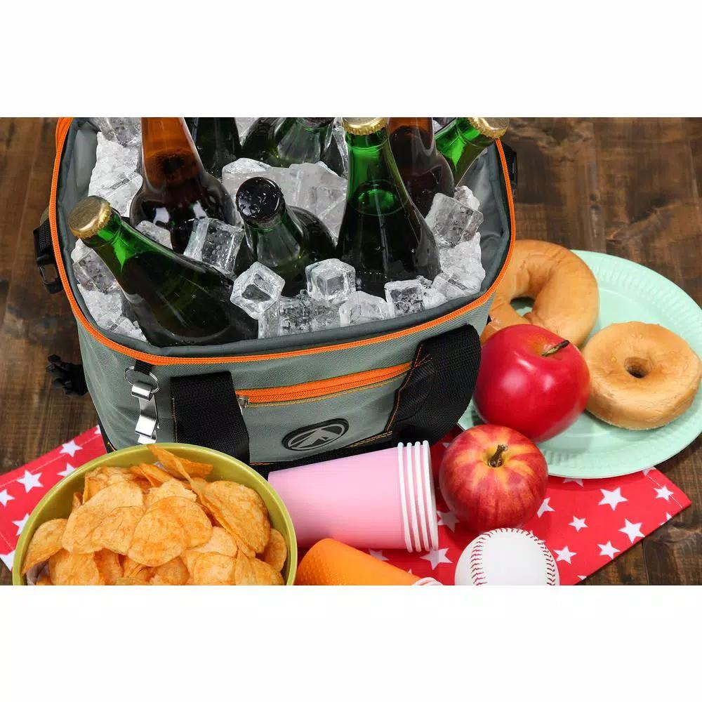 GigaTent Collapsible Soft-Side Insulated Cooler with 2 Cargo Pockets and Bottle Opener - Orange