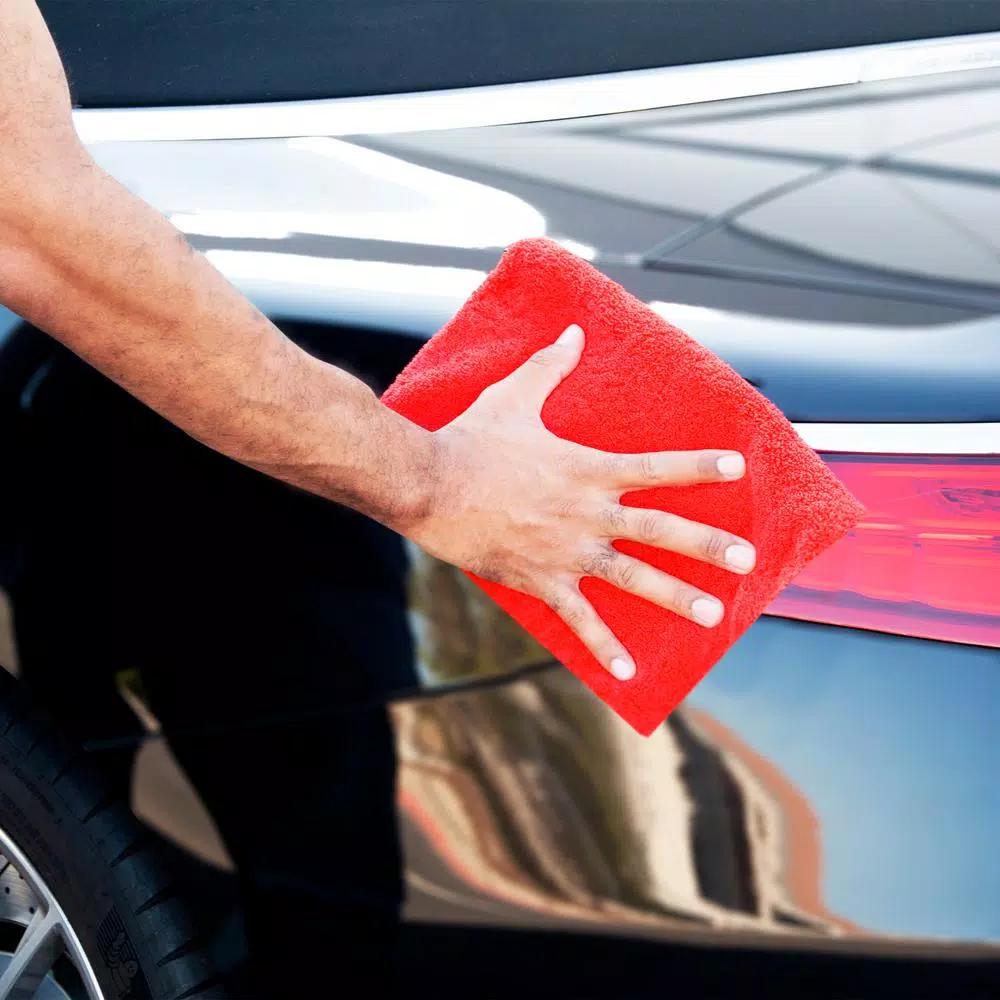 Barrett-Jackson All-Purpose Microfiber Detailing Towel Kit, 9-Pack (Red/Light Gray/Dark Gray)