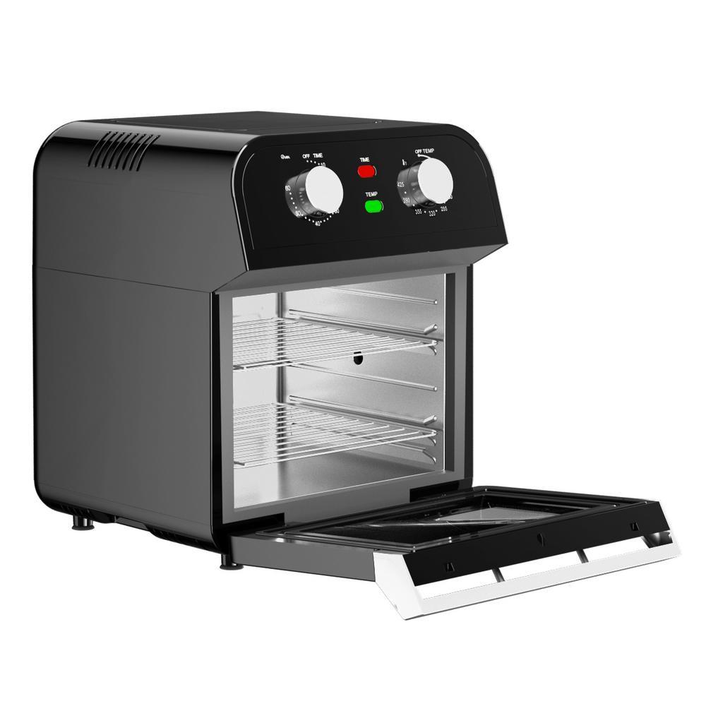 Costway 12.7 Qt. Black Air Fryer Oven with Rotisserie, 1600W Multi-Function Cooker