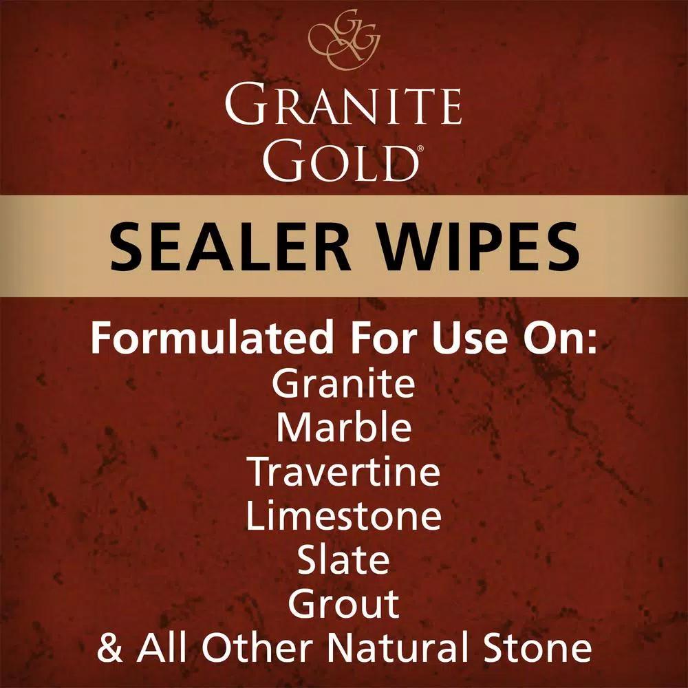 Granite Gold Sealer Wipes for Natural Stone Surfaces
