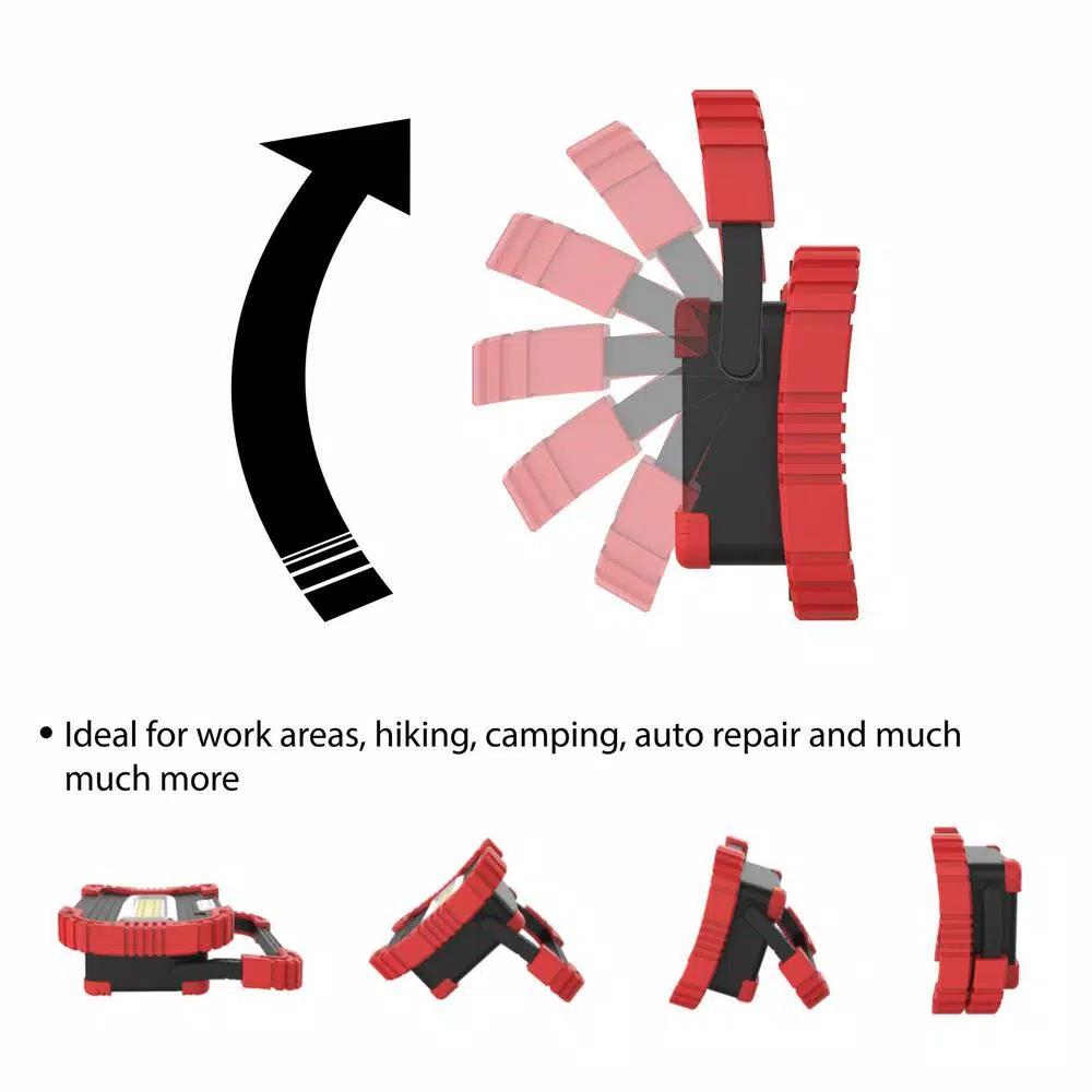 Stalwart 450 Lumens COB LED Work Light with Rotating Handle, Red