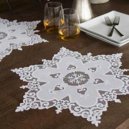 Heritage Lace Snowflake 18 in. White Round Lace Doily Charger, Set of 2 thumbnail 4