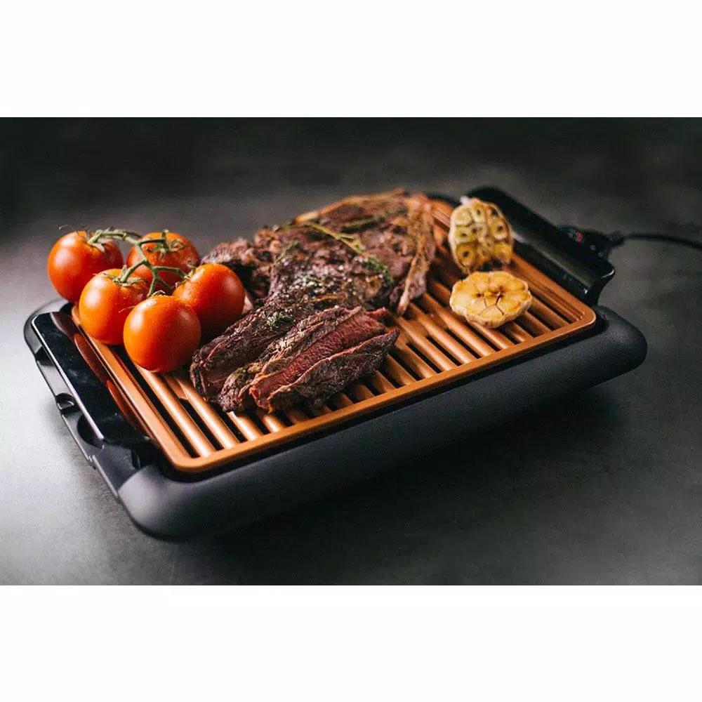 Gotham Steel 234 sq. in. Black Copper Non-Stick Ti-Ceramic Smokeless Indoor Electric Grill & Griddle
