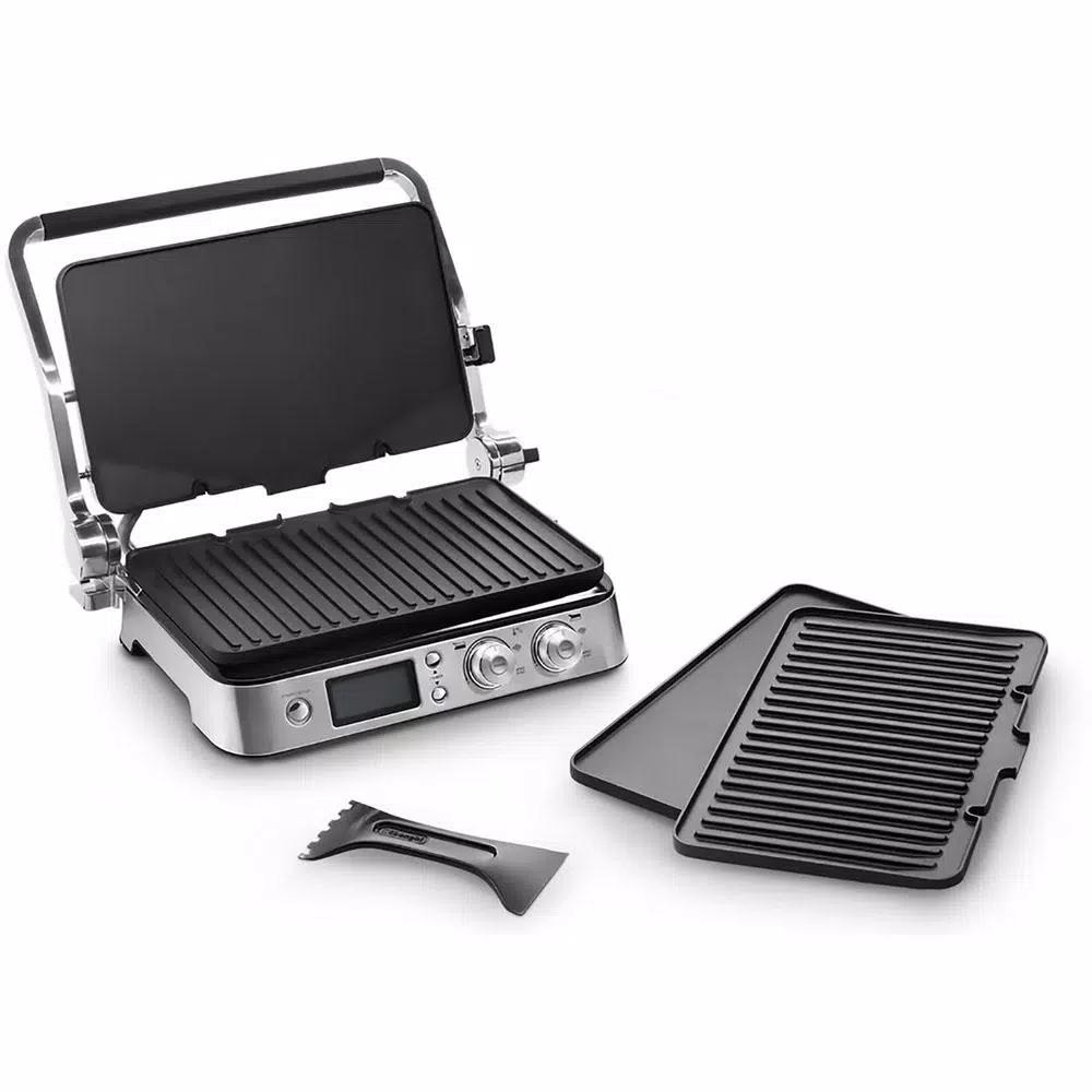 DeLonghi De'Longhi Livenza All-Day Indoor Grill with FlexPress System, Stainless Steel, 130 sq. in.