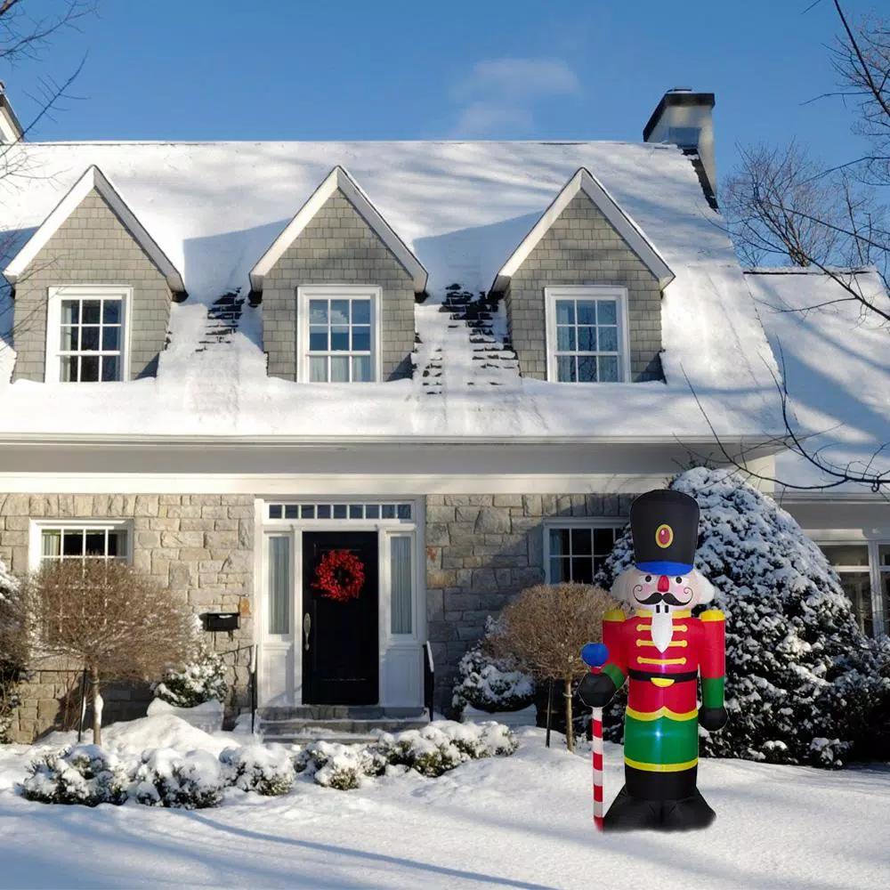 ALEKO's 8 ft. Christmas Inflatable Nutcracker with LED Lights and UL Certified Blower
