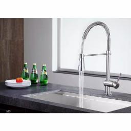 ANZZI Carriage Single Handle Kitchen Faucet, Brushed Nickel, Modern Deck Mount thumbnail 2