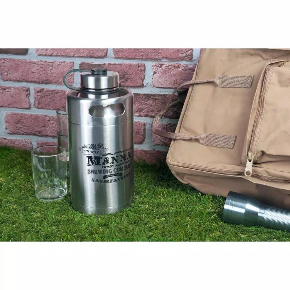 Manna 64 oz. Double Wall Vacuum-Sealed Stainless Steel Keg Growler
