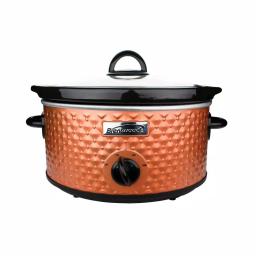 Brentwood Appliances 3.5 Qt. Diamond Pattern Slow Cooker with Tempered Glass Lid, Brown thumbnail 1