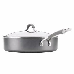 Circulon Elementum 5 qt. Hard-Anodized Aluminum Nonstick Saute Pan with Glass Lid, Oyster Gray thumbnail 4