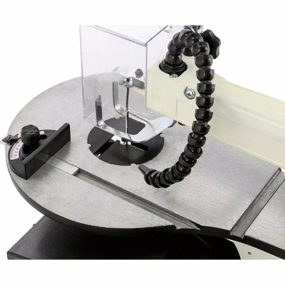 Shop Fox 16 in. Variable Speed Scroll Saw with Foot Switch, LED Light, and Rotary Shaft Attachment