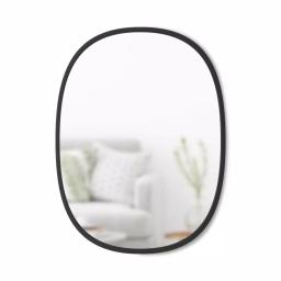 Umbra Hub 24 x 18 in. Oval Modern Framed Wall Mirror - Black thumbnail 1