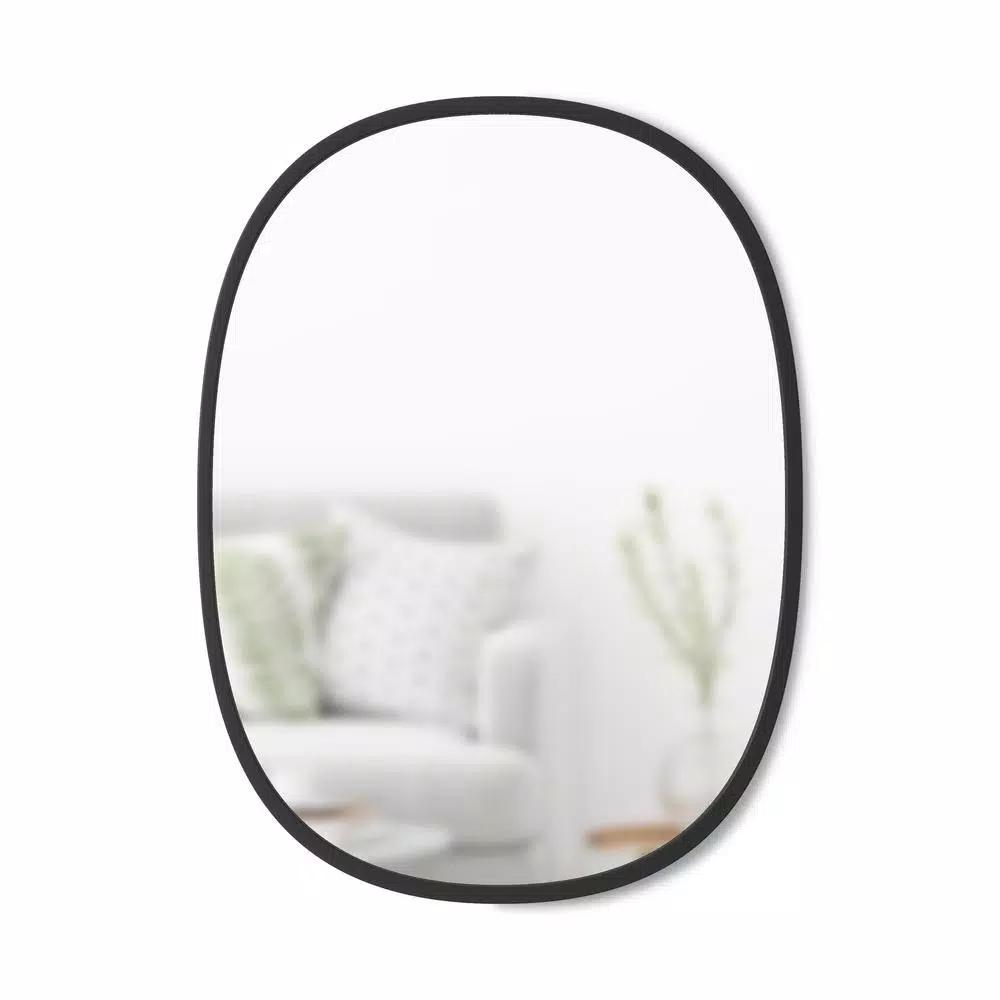 Umbra Hub 24 x 18 in. Oval Modern Framed Wall Mirror - Black