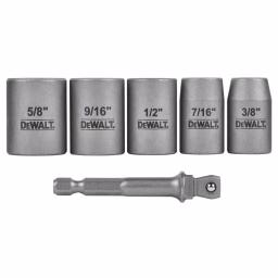 DEWALT MAX Impact 3/8 in. Carbon Steel Socket Set with 1/4 in. Adapter, 6-Piece thumbnail 1