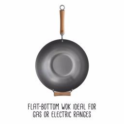 Honey-Can-Do Joyce Chen 14 in. Carbon Steel Wok with Removable Birchwood Handle thumbnail 2
