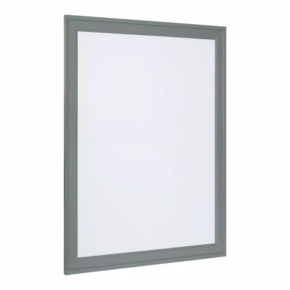 DesignOvation Bosc Gray Framed Magnetic Dry Erase Memo Board with Magnets and Marker