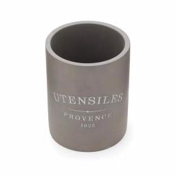 Fox Run 7 in. Slate Grey Round Cement Utensil Holder - Durable Kitchen Tool Crock thumbnail 8