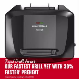George Foreman Rapid Grill Series 8-Serving Electric Indoor Grill and Panini Press, Black thumbnail 4