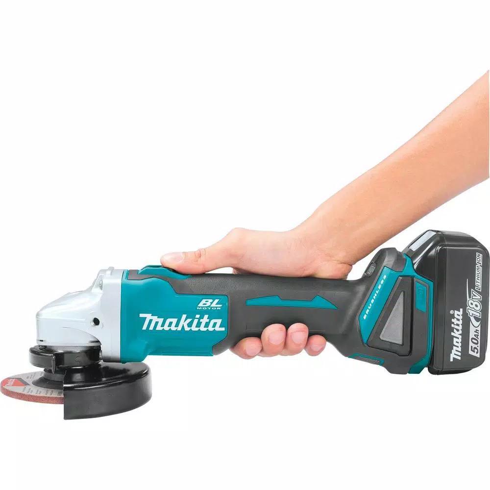 Makita 18V LXT Brushless 4-1/2"/5" Angle Grinder Kit with 5.0Ah Battery Bonus