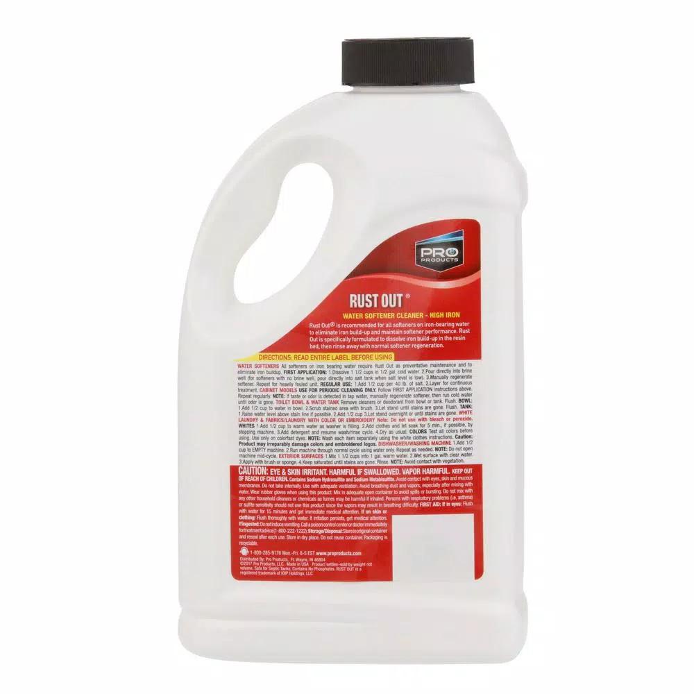 Pro Products Rust Out Rust Remover, 76 oz. Heavy Duty Iron and Rust Cleaner for Water Softeners and Household Surfaces