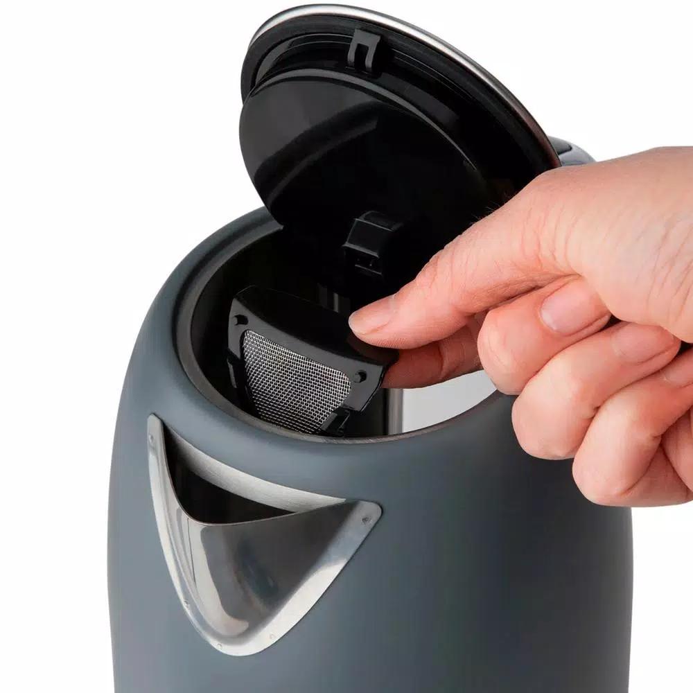 Haden Perth 1.7L Electric Kettle, 7-Cup Stainless Steel with Auto Shut-Off and Boil-Dry Protection, Grey