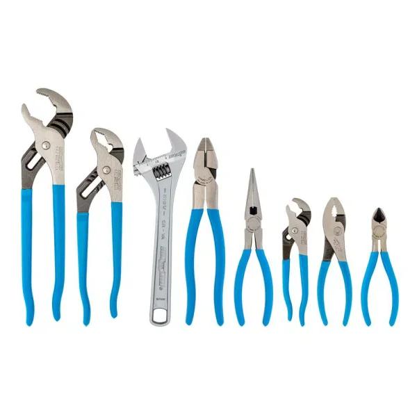CHANNELLOCK 8-Piece Plier and Adjustable Wrench Set