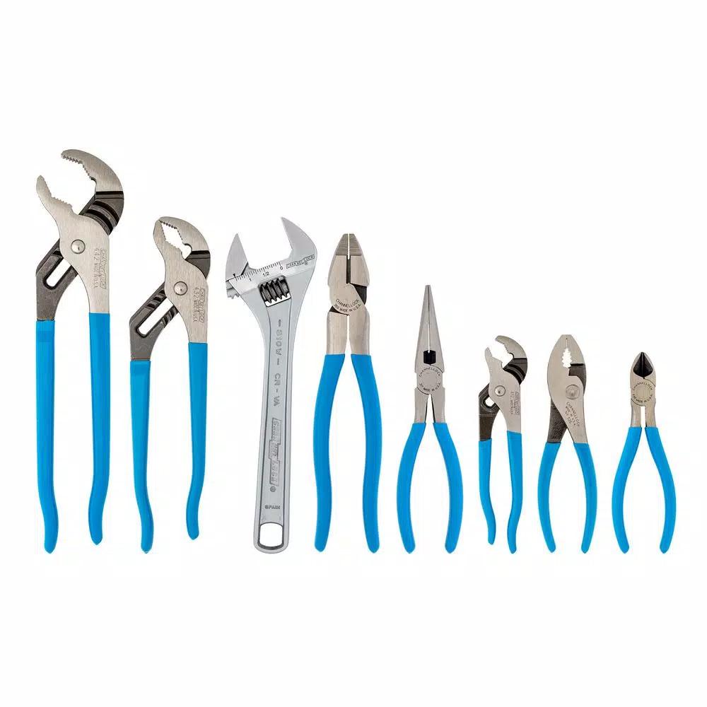 CHANNELLOCK 8-Piece Plier and Adjustable Wrench Set