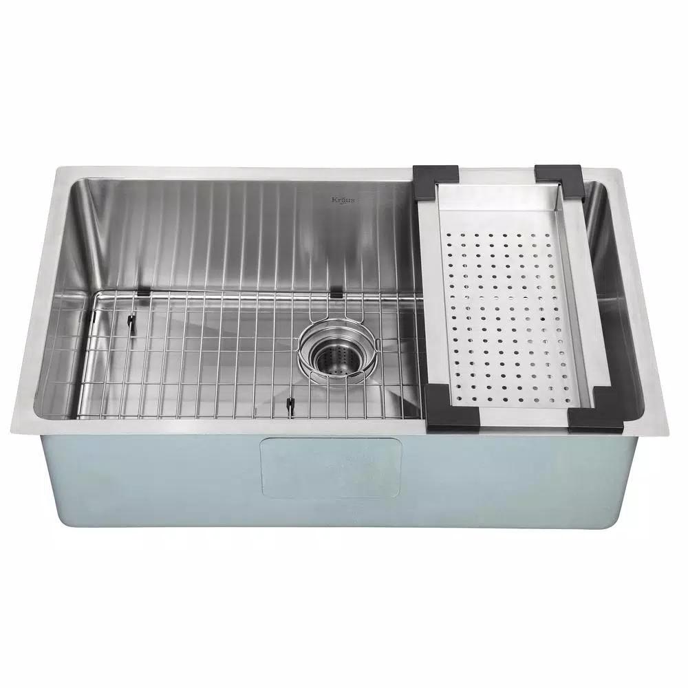 Kraus Stainless Steel Colander with Protective Bumpers