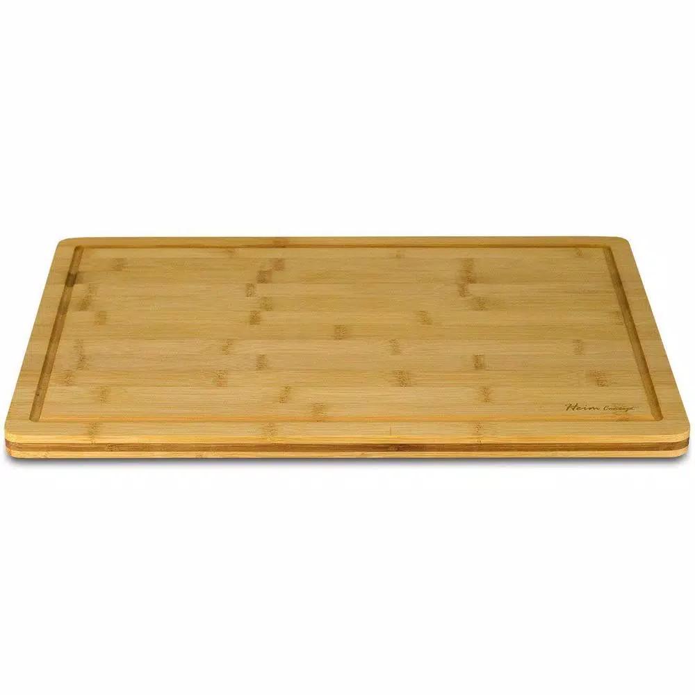 Heim Concept Premium Bamboo Cutting Board and Serving Tray with Drip Groove, 18 x 12 in