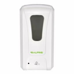 Alpine Industries 1200ml Automatic Wall Mount Soap and Gel Hand Sanitizer Dispenser, White thumbnail 1