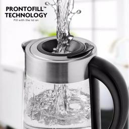 Ovente 1.7L Variable Temperature Glass Electric Kettle with ProntoFill Technology, Silver thumbnail 7