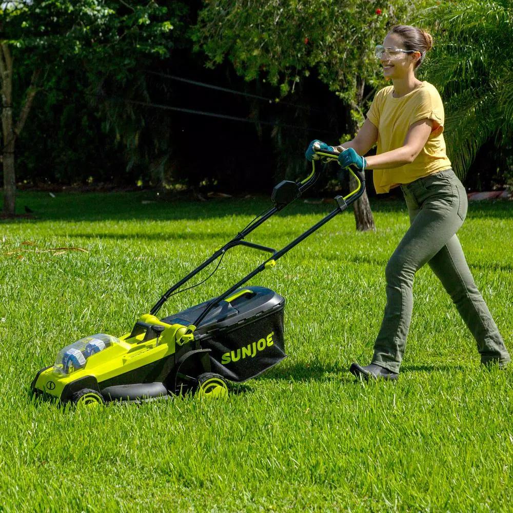 Sun Joe 17 in. 48V iON+ Cordless Electric Walk Behind Push Lawn Mower (Tool Only)