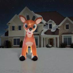 Fraser Hill Farm 15 ft. Pre-Lit Reindeer Christmas Inflatable with Moving Head thumbnail 9